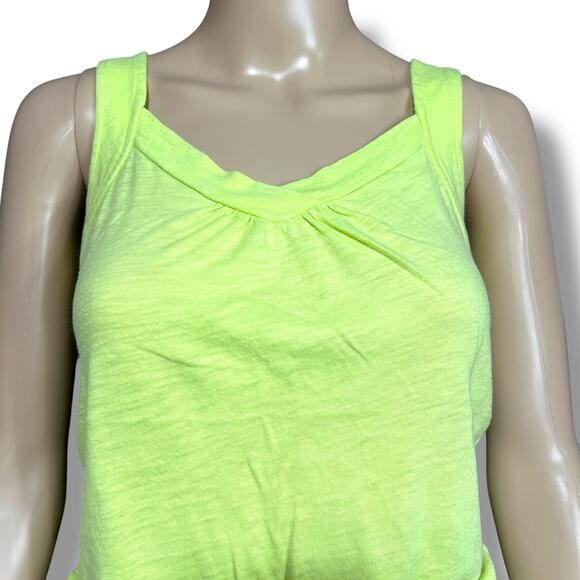 Maurices Womens Tank Top Shirt Sleeveless Pullover V Neck Neon Yellow XS - Picture 2 of 10